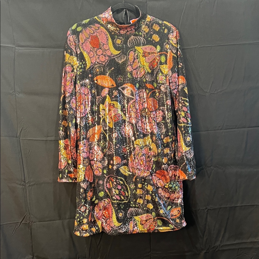 LA DoubleJ Multicolor Sequin Suitcase Dress